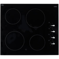 60cm 4 Zone Electric Ceramic Hob, Black Frameless - CDA HC6212FR - Naamaste London Homewares - 4