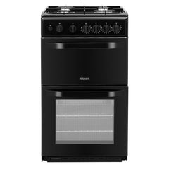 Double Gas Cooker/Separate Grill, Black – Hotpoint HD5G00KCB/UK - London Houseware - 1