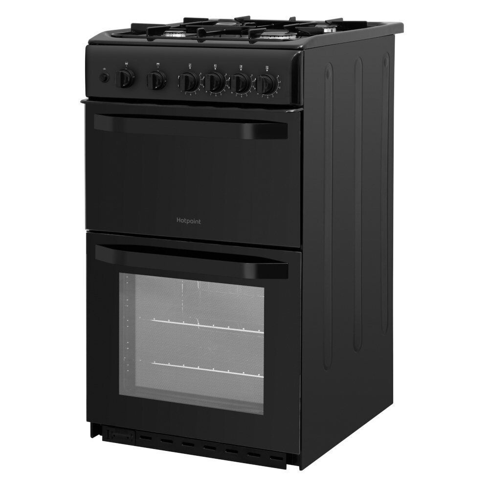 Double Gas Cooker/Separate Grill, Black – Hotpoint HD5G00KCB/UK - London Houseware - 5