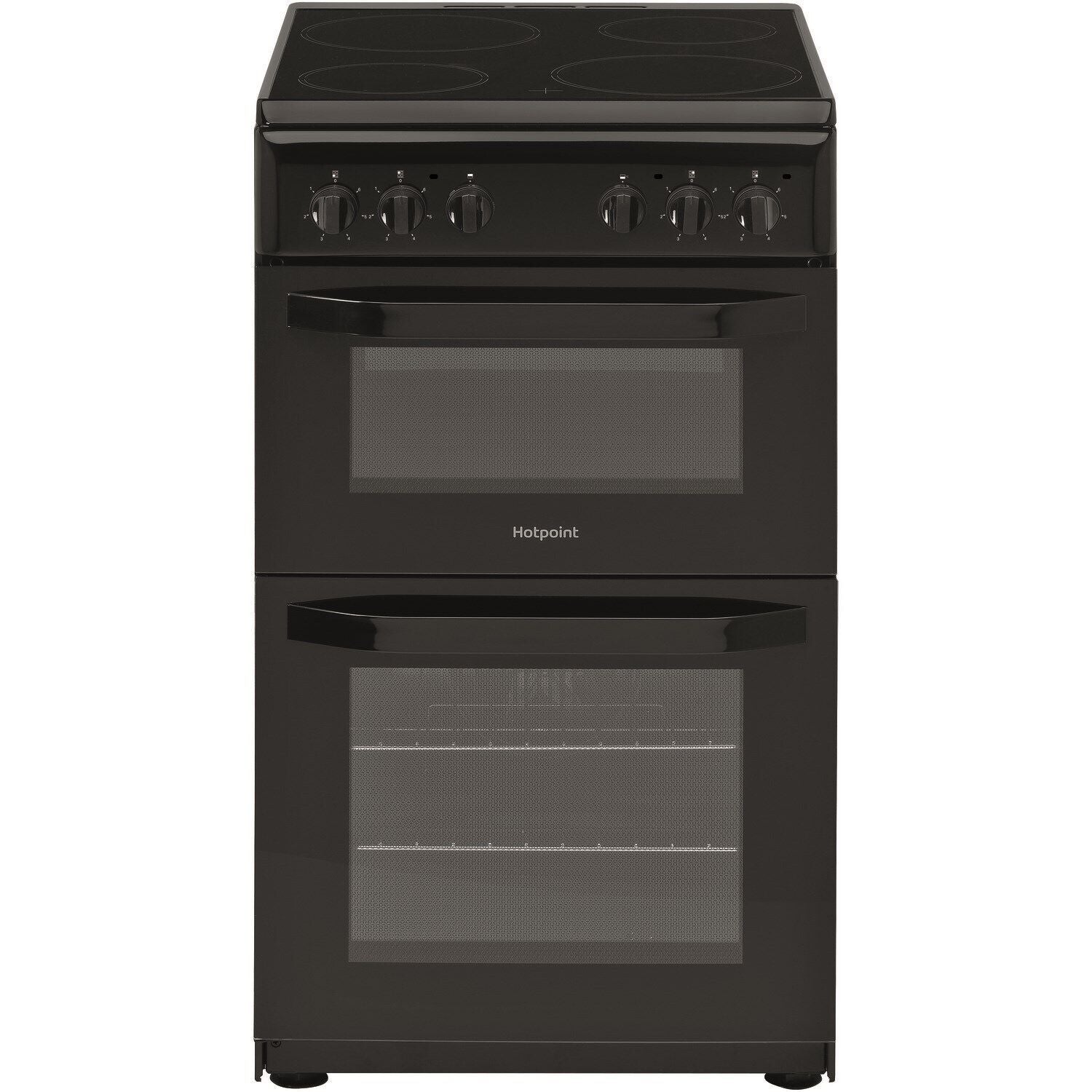 Double Electric Cooker Oven And Hob, Black – Hotpoint HD5V92KCB/UK - London Houseware - 1