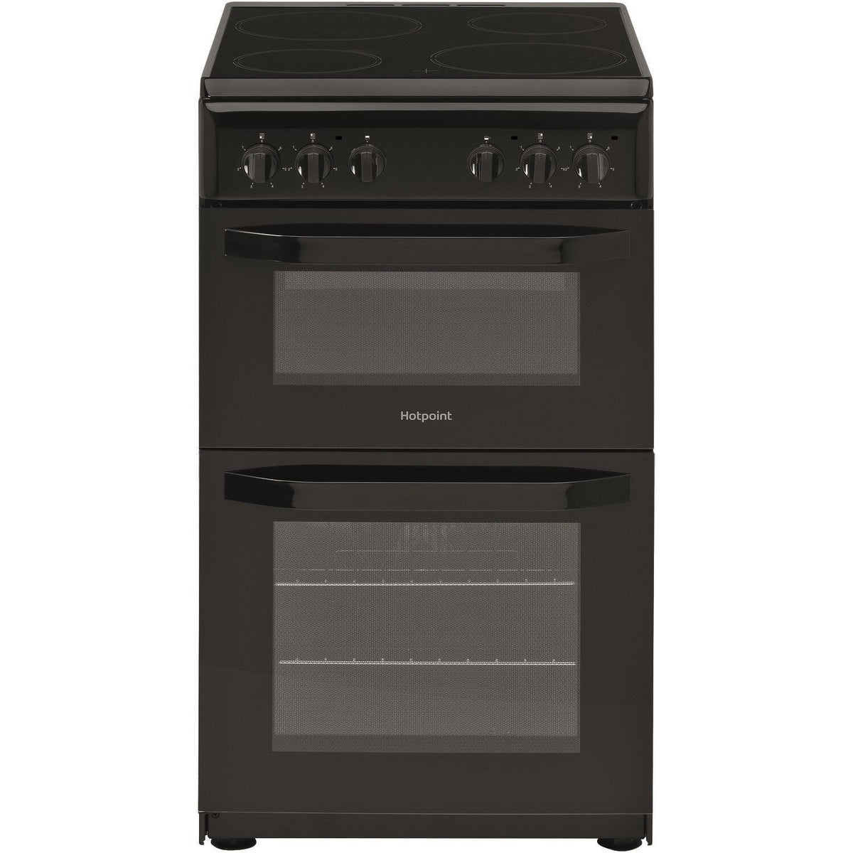 Double Electric Cooker Oven And Hob, Black – Hotpoint HD5V92KCB/UK - London Houseware - 1