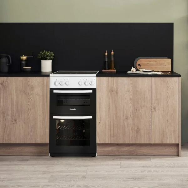 electric Cooker Oven And Hob/Freestanding – Hotpoint HD5V92KCW/UK - London Houseware - 4