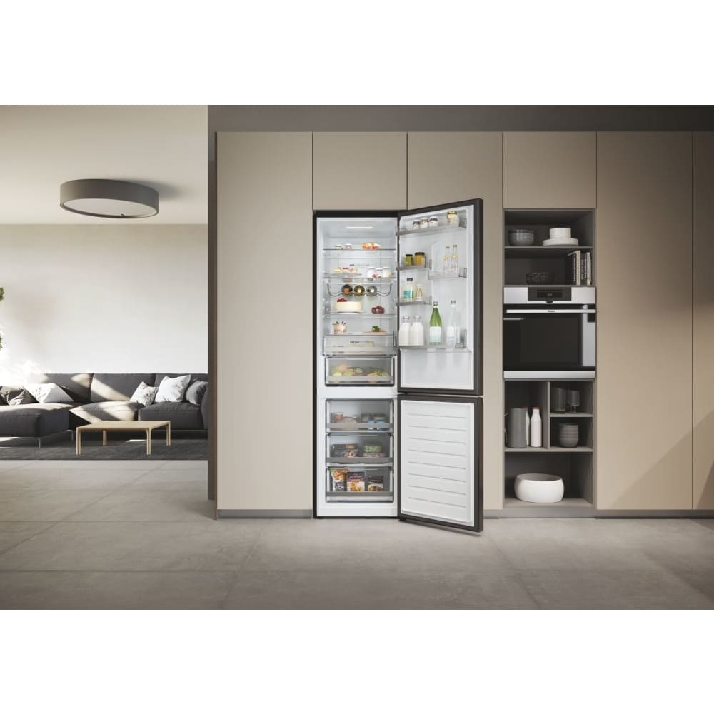 2D 60 No Frost Black Fridge Freezer, 70/30, - Haier HDW3620DNPD - London Houseware - 3