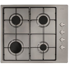 58cm 4 Burner Gas Hob Stainless Steel - CDA HG6151 - Naamaste London Homewares - 1