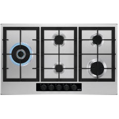 90cm AEG Gas Hob Slim Line Stainless Steel - HGB95522YM - Naamaste London Homewares - 1