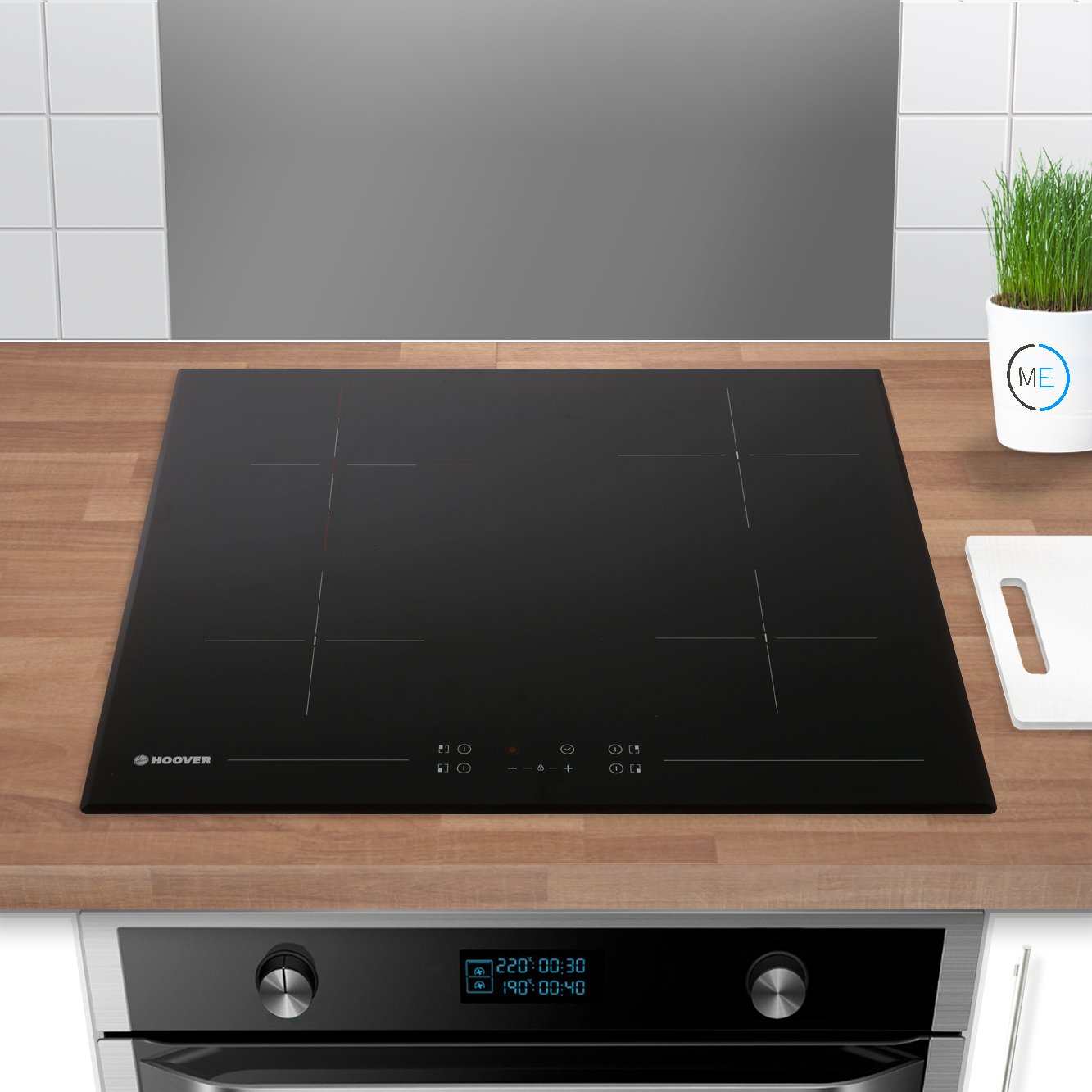 60cm 4 Zone Electric Ceramic Hob, Black on Glass - Hoover HH64DB3T - Naamaste London Homewares - 7