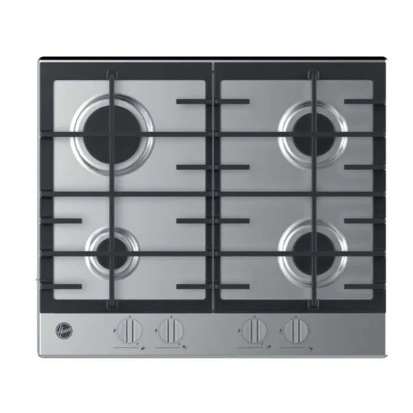 Hoover HHG6BRK3X - 60cm Stainless Steel 4 Burner Gas Hob - London Houseware - 1