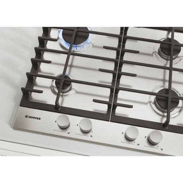 4 Burner Gas Hob Stainless Steel, Inox plate - Hoover HHG6BRMX - Naamaste London Homewares - 5