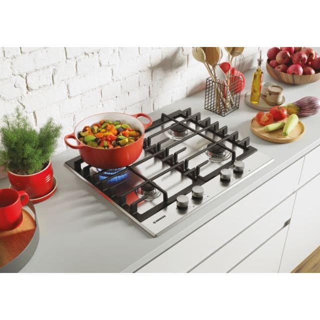 4 Burner Gas Hob Stainless Steel, Inox plate - Hoover HHG6BRMX - Naamaste London Homewares - 3