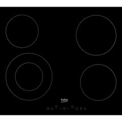 58cm 4 Zone Electric Ceramic Hob, Frameless - Beko HIC64402T - Naamaste London Homewares - 1