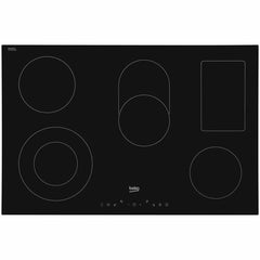 77cm 4 Zone Electric Ceramic Hob, Black - Beko HIC85402T - Naamaste London Homewares - 1