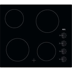 60cm Radiant 4 Zone Electric Ceramic Hob, Black - AEG HK614000CB - Naamaste London Homewares - 1