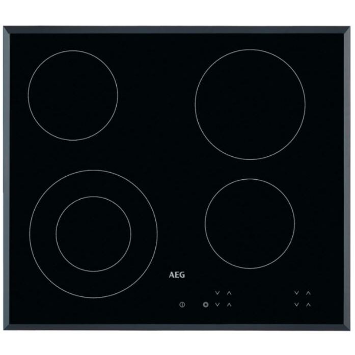 60cm Radiant 4 Zone Electric Ceramic Hob, Frameless - AEG HK624010FB - Naamaste London Homewares - 1