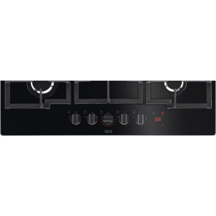 Black 5 Burner AEG Gas Hob Flame Light - HKB75450NB - Naamaste London Homewares - 6