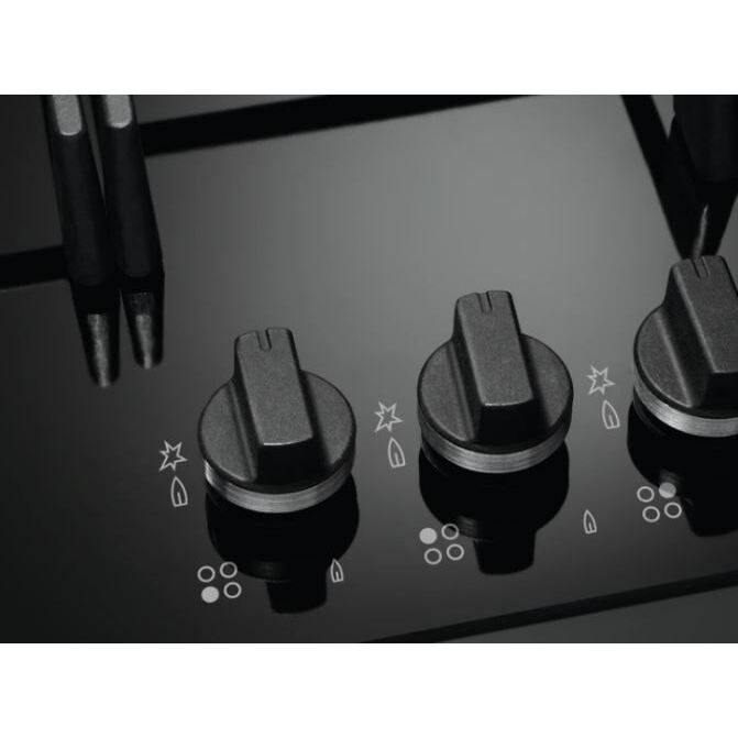 Black on Glass AEG Gas Hob 5 Burner - HKB95450NB - Naamaste London Homewares - 3