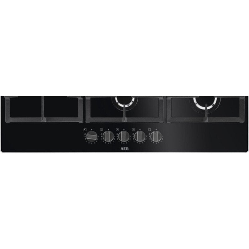 Black on Glass AEG Gas Hob 5 Burner - HKB95820NB - Naamaste London Homewares - 2