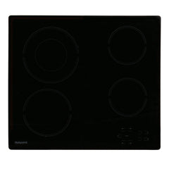 58cm Black 4 Zone Electric Ceramic Hob - Hotpoint HR612CH - Naamaste London Homewares - 1