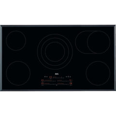 90cm 5 Zone Electric Ceramic Hob, Black - AEG HRE95770FB Naamaste London Homewares - 1