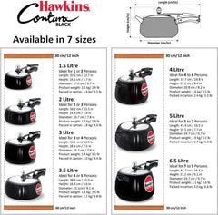 Hawkins CB15 - Contura Black 1.5L Hard Anodised Pressure Cooker - London Houseware - 3