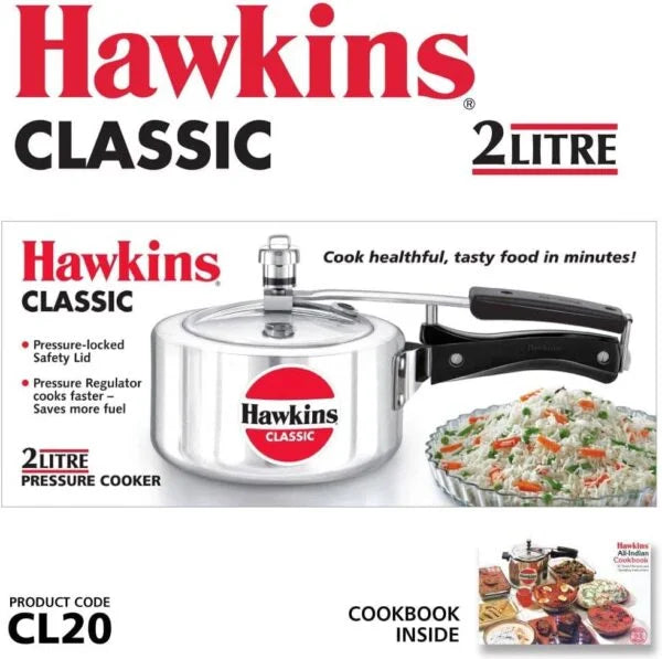 Hawkins CL20 - 2 Litre Silver Color Classic Pressure Cooker - London Houseware -2