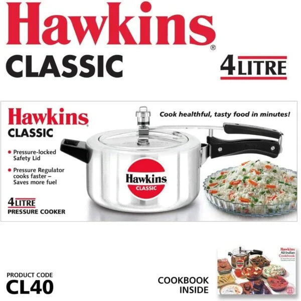 4 Litre Classic Pressure Cooker Hawkins CL40 London Houseware