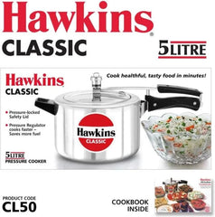 Hawkins CL50 - 5 Litre Silver Color Classic Pressure Cooker - London Houseware - 2