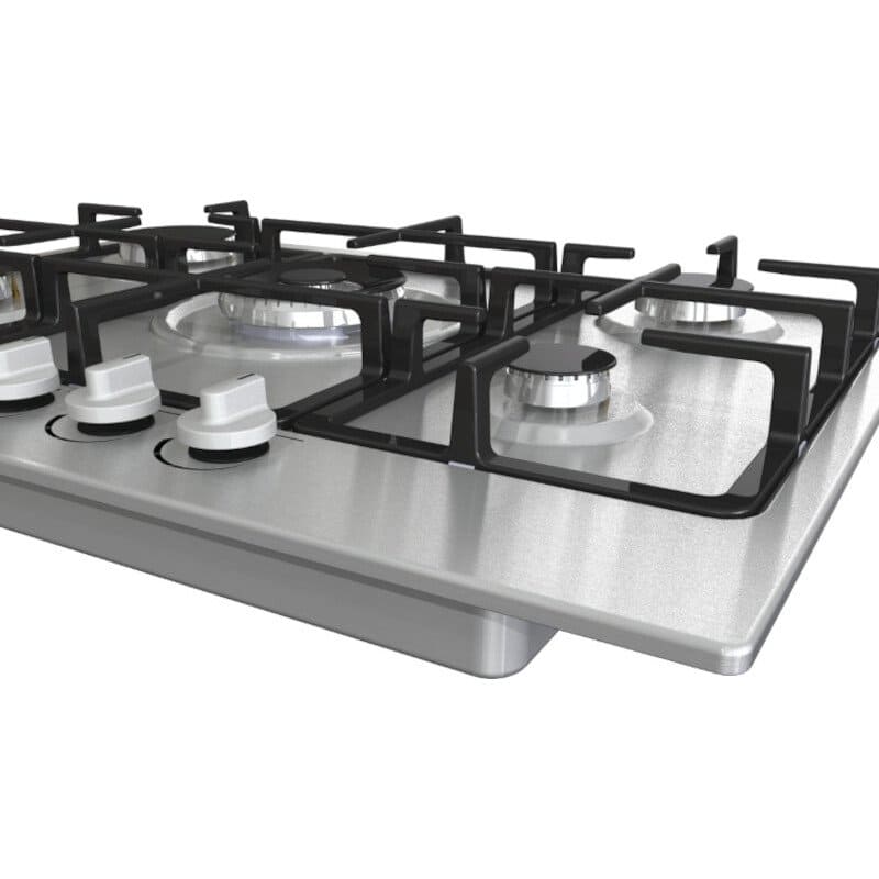 75cm 5 Burner Gas Hob Stainless Steel on Glass - Hisense GM773XF - London Houseware - 6