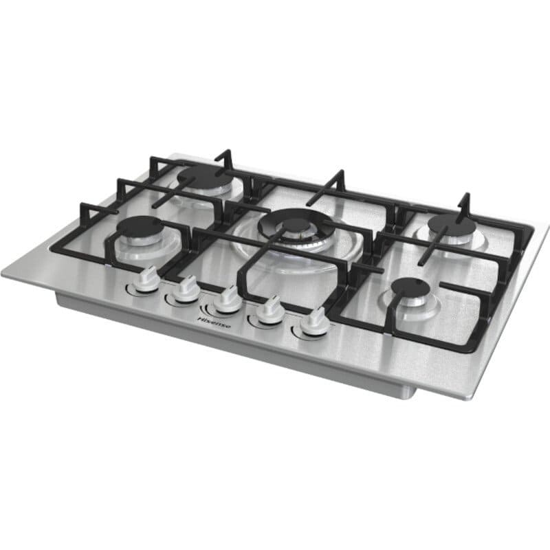 75cm 5 Burner Gas Hob Stainless Steel on Glass - Hisense GM773XF - London Houseware - 3