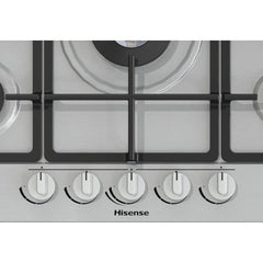 75cm 5 Burner Gas Hob Stainless Steel on Glass - Hisense GM773XF - London Houseware - 2