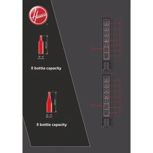 15cm Slimline Wine Cooler – Hoover HWCB 15 UK/1 - London Houseware - 2