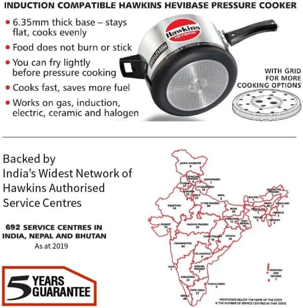 Hawkins Pressure Cooker Hevibase 5 Litre – IH50 - London Houseware - 5