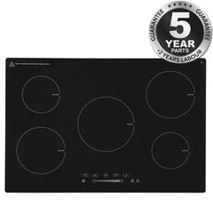 75cm Black 5 Zone Induction Hob/ Touch Control - SIA INDH75BL - London Houseware - 2