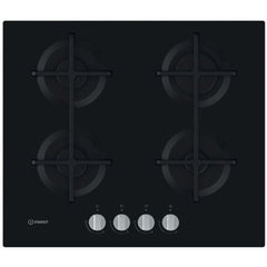 59cm Black 4 Burner Gas Hob - Indesit ING 61T/BK UK - Naamaste London Homewares - 1