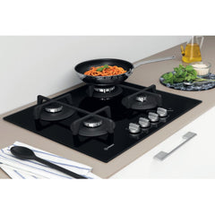 59cm Black 4 Burner Gas Hob - Indesit ING 61T/BK UK - Naamaste London Homewares - 3