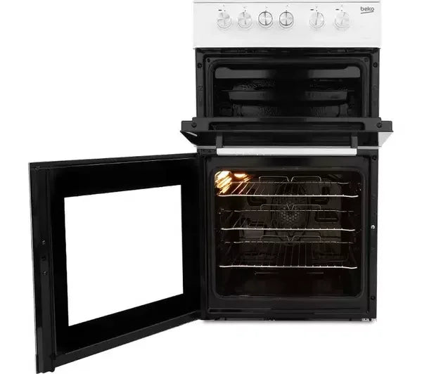 Beko 50cm Electric Cooker with Double Oven and Ceramic Hob - KDVC563AW - London Houseware - 6