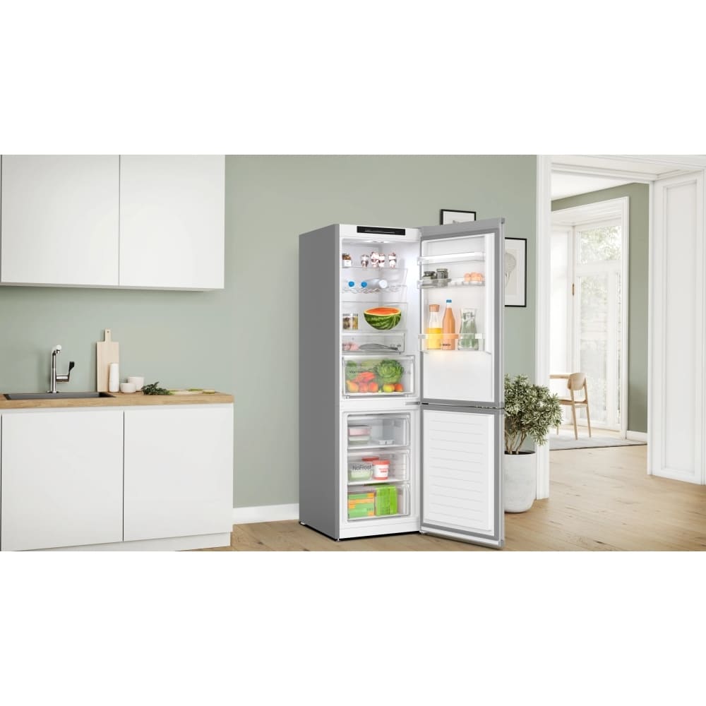 321L No Frost Bosch Fridge Freezer, 60/40, Stainless Steel - KGN362LDFG - London Houseware - 4