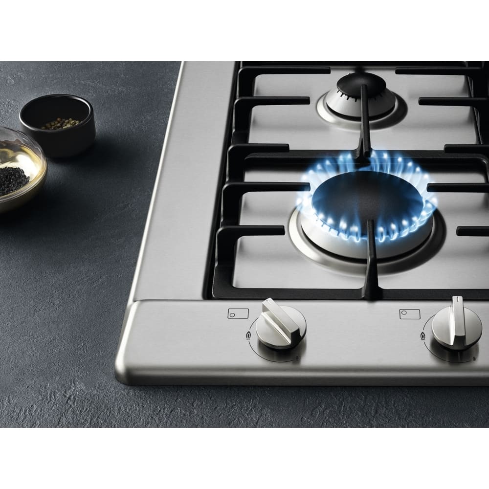 65cm 4 Burner Gas Hob Stainless Steel - Miele KM2010 - Naamaste London Homewares - 6