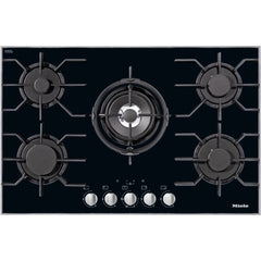 81cm 5 Burner Gas Hob Black on Glass - Miele KM3034-1 - Naamaste London Homewares - 1