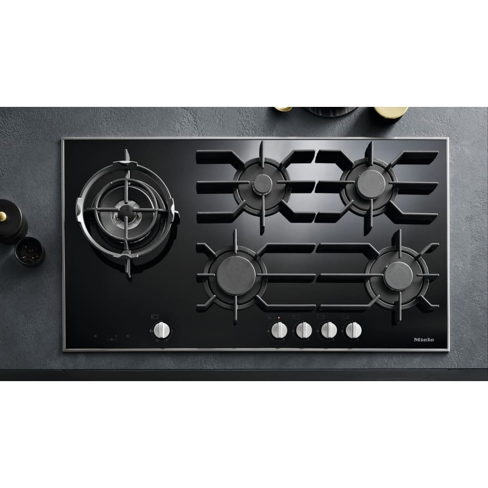 5 Burner Gas Hob Black Stainless Steel - Miele KM3054-1 - Naamaste London Homewares - 11