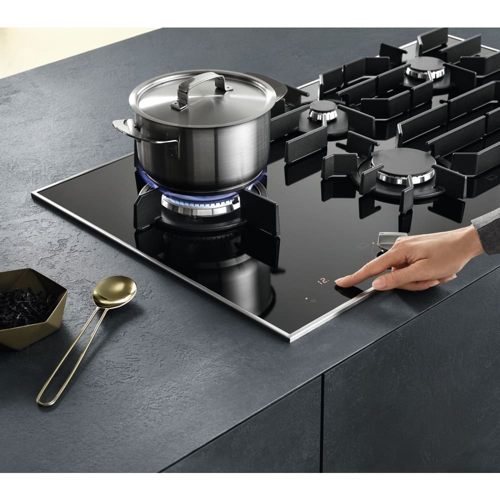 5 Burner Gas Hob Black Stainless Steel - Miele KM3054-1 - Naamaste London Homewares - 7