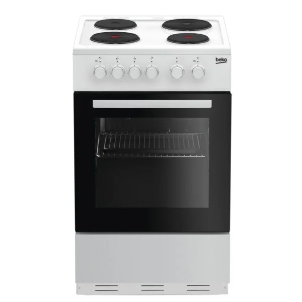 50cm Freestanding Electric Cooker Oven and Hob - Beko KS530W - London Houseware - 1