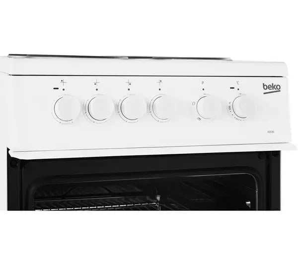 50cm Freestanding Electric Cooker Oven and Hob - Beko KS530W - London Houseware - 6