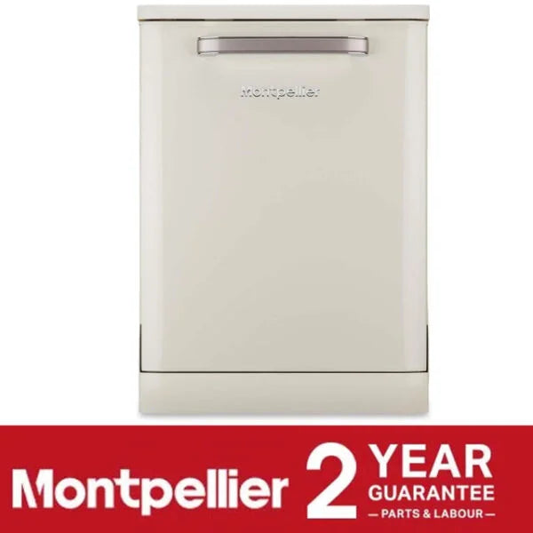 60cm Retro Freestanding Dishwasher, Cream - Montpellier MAB1353C - London Houseware - 4