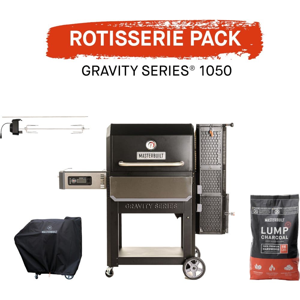 Gravity 1050 Charcoal BBQ Grills, with Starter Pack, Black - Masterbuilt - Naamaste London Homewares - 1