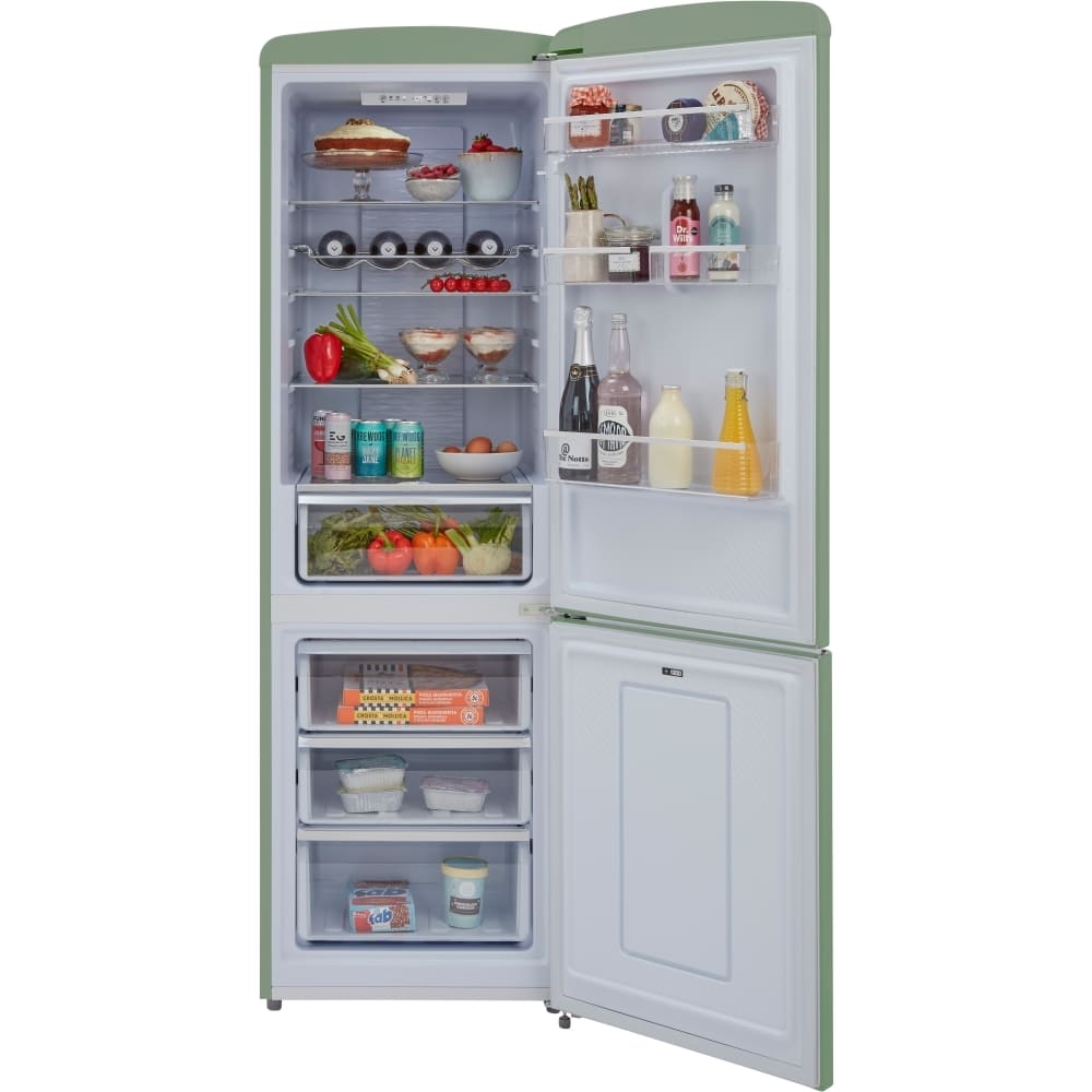 330L Retro Frost Free Fridge Freezer, 60/40, Green - CDA Florence Meadow - London Houseware - 7