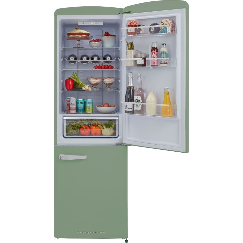 330L Retro Frost Free Fridge Freezer, 60/40, Green - CDA Florence Meadow - London Houseware - 6