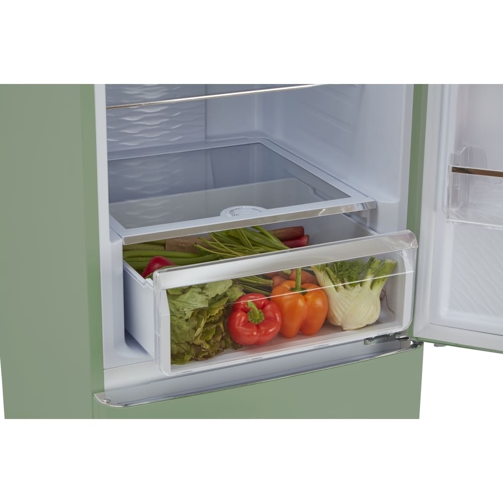 330L Retro Frost Free Fridge Freezer, 60/40, Green - CDA Florence Meadow - London Houseware - 5