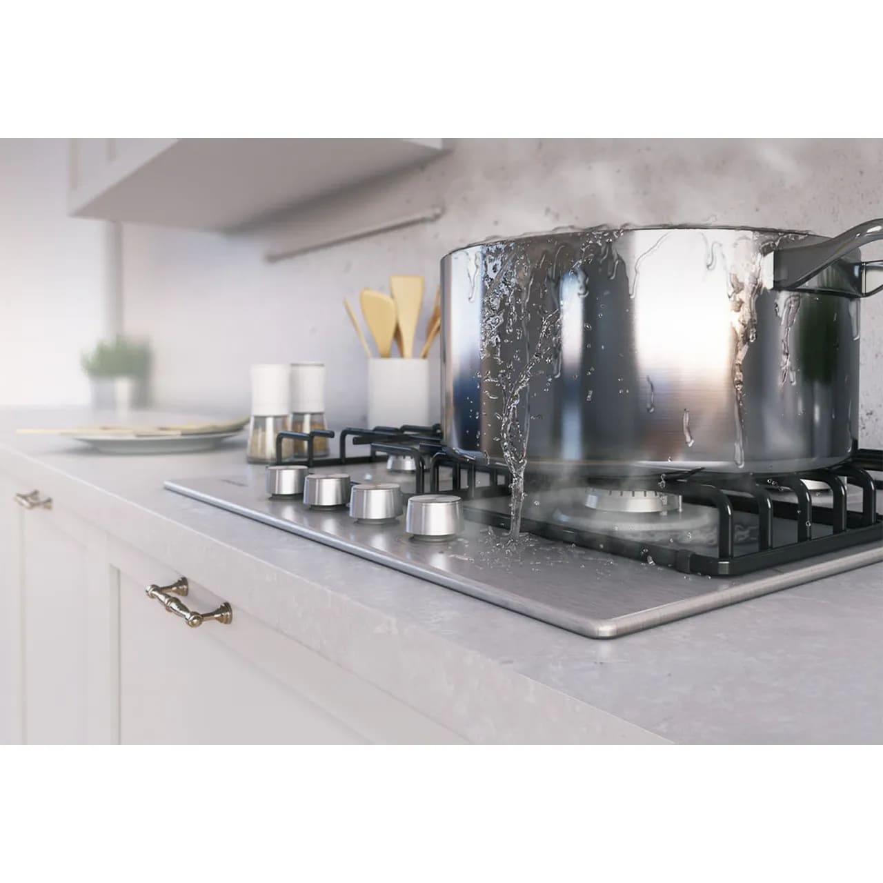 60cm 4 Burner Gas Hob Stainless Steel - Samsung NA64H3110AS - Naamaste London Homewares - 2