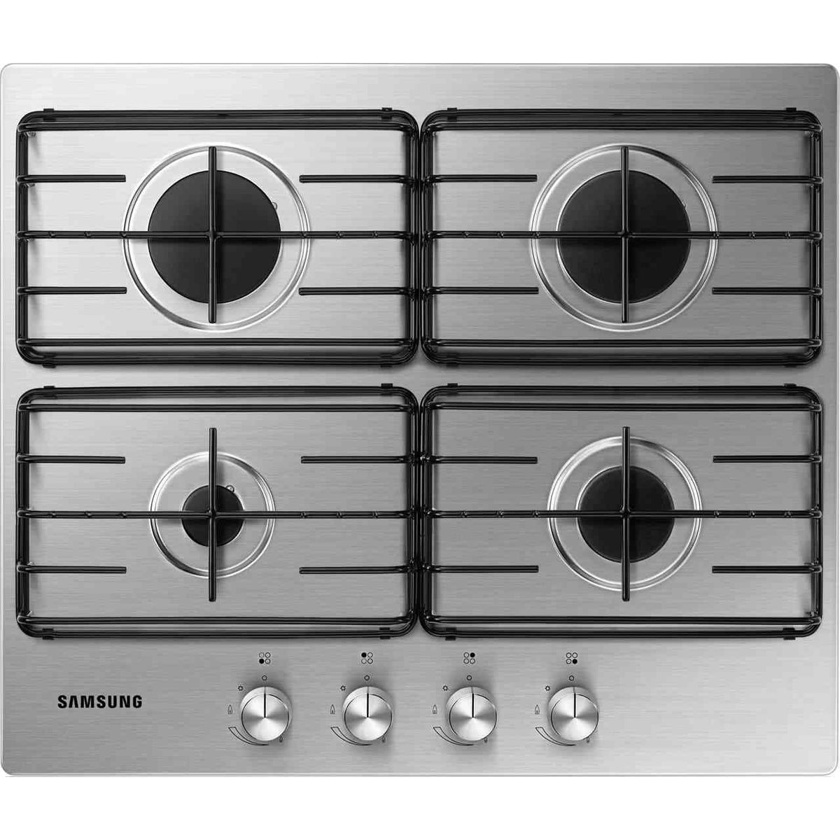 60cm 4 Burner Gas Hob Stainless Steel - Samsung NA64H3110AS - Naamaste London Homewares - 1