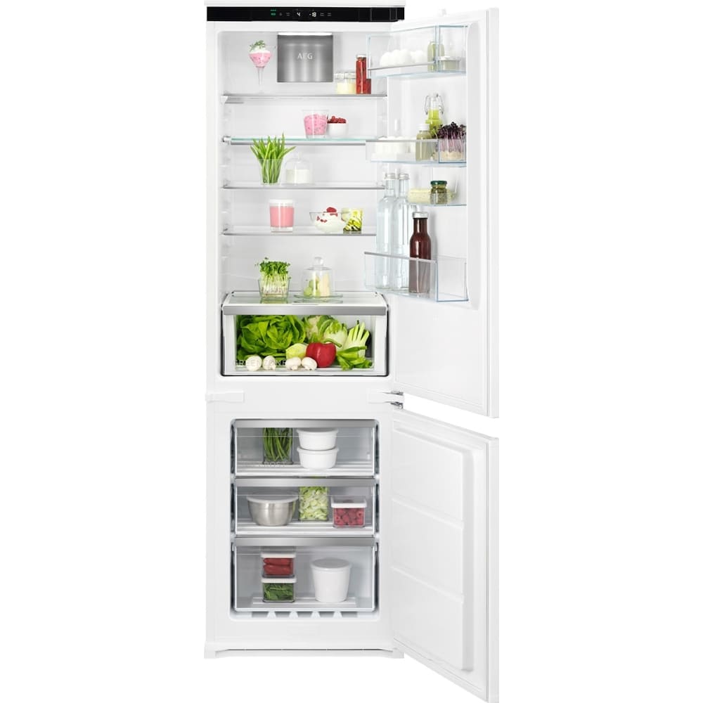 256L No Frost Integrated Fridge Freezer, 60/40, White - AEG NSC7G181DS - London Houseware - 1